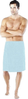 Saunový kilt pánský froté světle modrý 140 x 65 cm na knoflíky