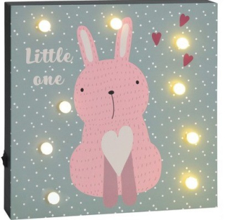 Nástěnná LED dekorace králíček 25 cm