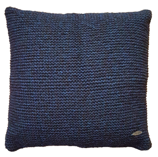 Brini 204 Dark Blue Ručně pletený polštář 50 x 50 cm