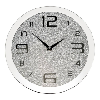 Nástěnné kovové hodiny se stříbrným ciferníkem Ø 30 cm