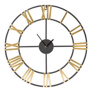 Nástěnné kovové hodiny s římskými číslicemi, Ø 50cm