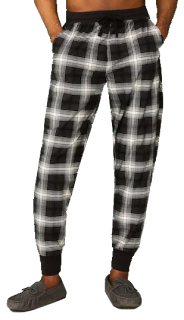 F&F Pánské pyžamové kalhoty černobílé káro M, L