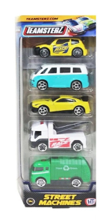 Teamsterz Sada kovových autíček 5 ks