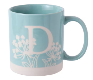 Keramický hrnek s písmenem D, výška 8,9 cm