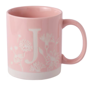 Keramický hrnek s písmenem J, výška 8,9 cm