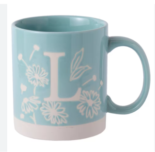 Keramický hrnek s písmenem L, výška 8,9 cm