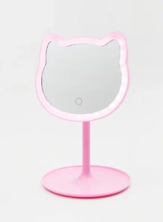 Kosmetické zrcátko Kitty s osvětlením 29 cm