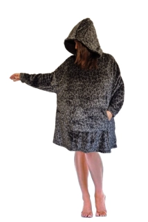 Županové kožíškové pončo zvířecí potisk UNI velikost