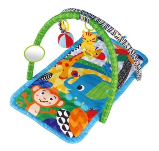 Dětská hrací deka s hrazdou modrozelená s melodií