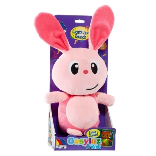 Plyšový králíček Molto 33 cm růžový / lampička + ukolébavky