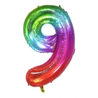 Foliový balónek barevný 90 cm, číslo 9