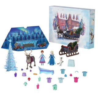 Mattel Frozen Adventní kalendář s Annou a Elsou, 24 x překvapení HWX20