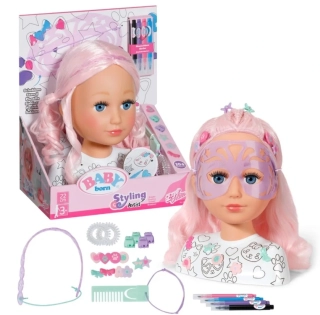 Stylingová česací a kreslící velká hlava Zapf Creation Baby Born 22 x 23 cm