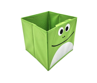 Dětský skládací box na hračky Žabka, zelený 27 x 27 cm