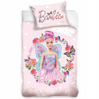 Sada dětského povlečení Carbotex 100 x 135 cm růžové Barbie