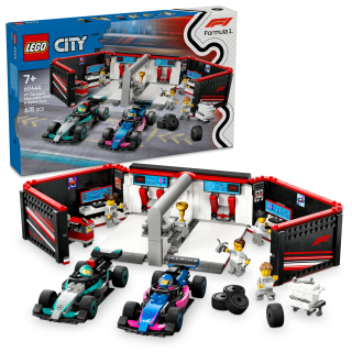 LEGO® City 60444 Garáž F1 a vozy Mercedes-AMG a Alpine